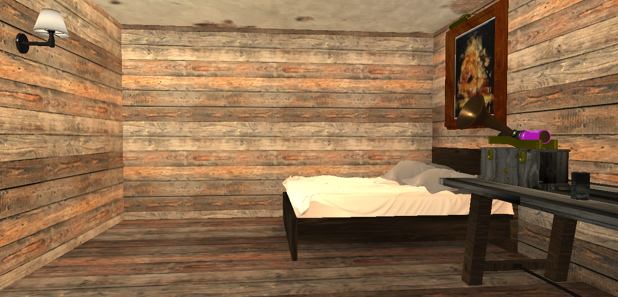 Grounded bedroom scene